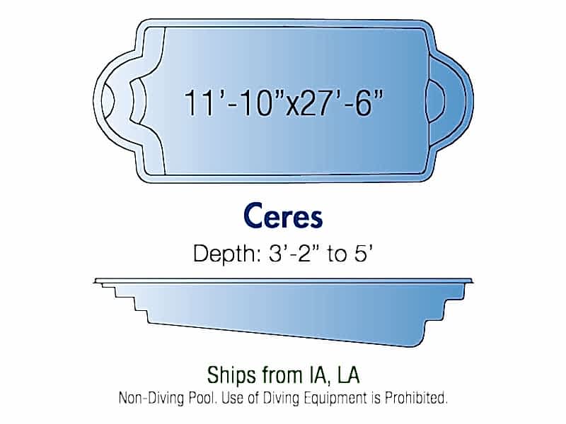 ceres fiberglass pool